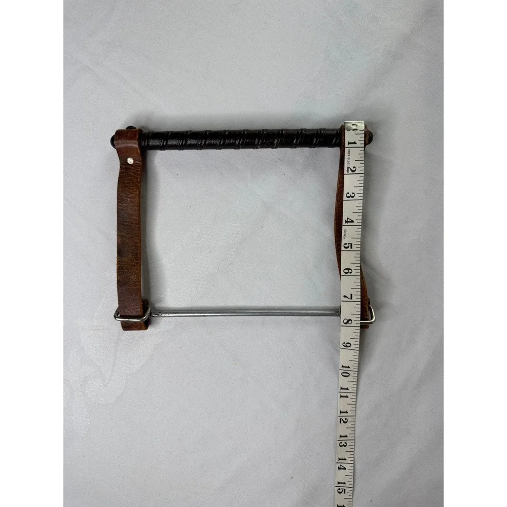Antique Golf Club Carrier Holder Leather Golf club holder Clubs hang metal piece - Picture 4 of 5